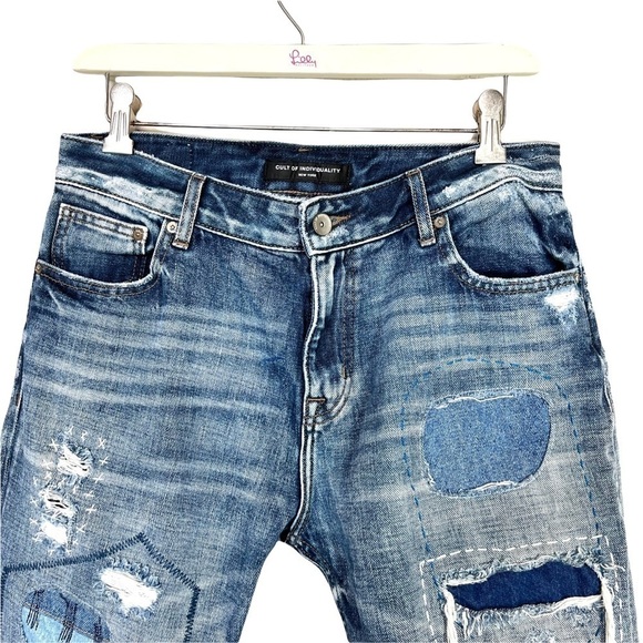 Cult of Individuality Distress Grunge Alter Ego High Rise Boyfriend Jean Size 26 - Picture 5 of 17